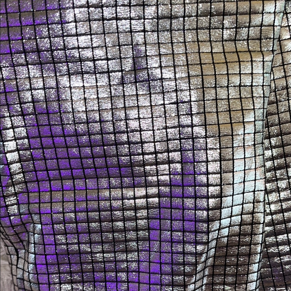 Silver Holographic Grid Knee-High Boots - Women - Picture 8 of 11